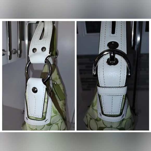 NEW Coach Signature Hobo Bag - Green/White - Picture 7 of 13